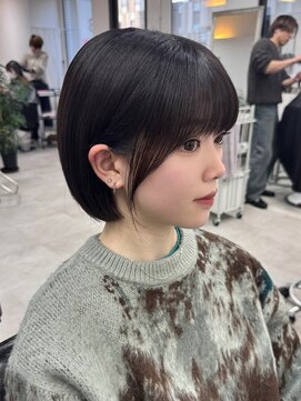 クレム 博多駅店(ChLem) 韓国風ボブ 顔まわりレイヤー ベージュカラー 髪質改善 韓国風