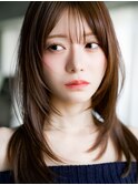 ☆レイヤーカット毛先ワンカールくせ毛風カール薄めバングデジパ