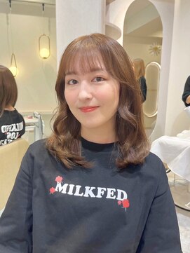 アンククロス 青山店(ANKH CROSS) 透明感マロンベージュ/セミロングウェーブ