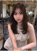 美髪レイヤーカット／顔まわりレイヤー／ロングレイヤ 一/前髪
