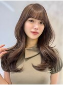 【F】似合わせ顔まわり前髪カット透明感カラー