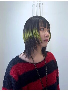 ミュー(Mu) デザインカラー　ハイトーン　ウルフカット