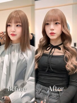 ラピス 福岡天神店(Lapis) ミルクティーグレージュ×エクステ80枚