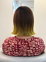 トランク ヘアー デザイン(tranq hair design) ボブ ブラウン×イエロー