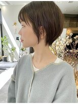 ビュートヨナカ(VIEW TOYONAKA) 40代50代/小顔カット/朝楽ショート/オリーブグレージュ/豊中
