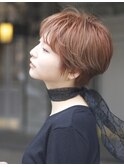 ナチュラルショート×オレンジ@20代30代40代50代