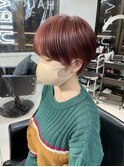 クールショート/ピンクベージュ/ハンサムショート/前髪