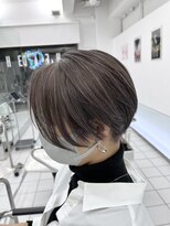 ルートエイチ 市川(Root H) 黒髪グレーベージュレイヤーロング前髪パーマ市川