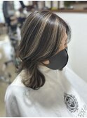 ハイライトカラー　グレージュカラー　白髪ぼかしカラー