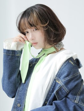 ラックスビー シュクラン 八戸ノ里駅前店(LUXBE SHUKRAN) ボブ×インナーカラー/イヤリングカラー