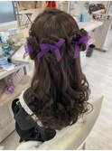 バラヘアーハーフアップ