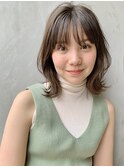 レイヤーカットとグレージュカラー◎こなれミディ【銀座】
