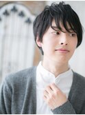 20代30代ブラック前髪パーマくせ毛風スマートマッシュX南越谷