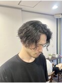 前下がりセンターパート