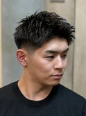 ピンパーマ　フェード　ショートスタイル