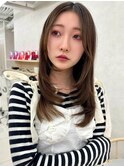 レイヤーロング/ヘルシースタイル/韓国ヘア/ベビーピンク/吉祥寺