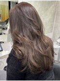 ブリーチ無しベージュカラー　レイヤーカット　韓国ヘア