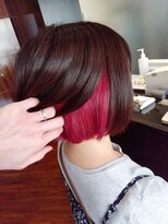 アレックス 西神中央店(alex) ボブ×インナーフラミンゴピンク×艶髪
