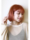 透け感があるカシスオレンジボブ