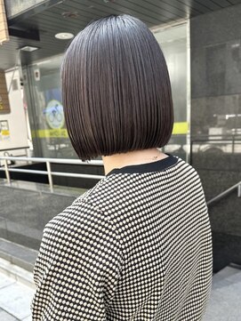 エン バイ ユアーズヘア 銀座店(eN° by youres hair) 切りっぱなしボブ 縮毛矯正 地毛風ストレート タッセルボブ 銀座