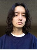 ウルフパーマメンズミディアムパーマレイヤーパーマウルフヘア