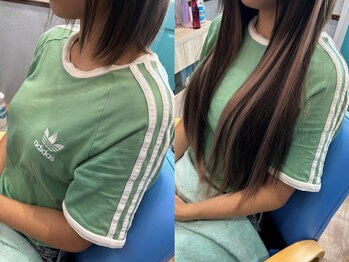 美容室 ダン エクセルシア(Dan)の写真/高級プレミアム人毛100%編込エクステなので、取れにくく自然な仕上がりに♪地毛との馴染み、モチの良さ◎