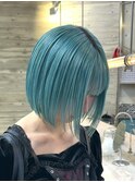 水色カラーターコイズブルーカラートリプルカラーケアブリーチ