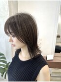 レイヤー/くびれ/大人ミディアム/30代/40代