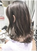 ナチュラルインナーカラー ミディアム フリップ ウルフ