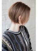 大人可愛い20代30代40代黒髪前下がりショートボブ丸みショート◎