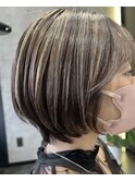 コントラストハイライト×ショートボブ