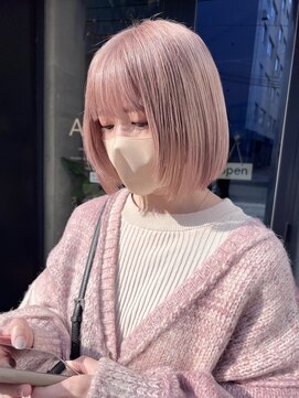 ヘアーデザイン アルエ(HAIR×design ARUE) ピンクベージュ×ボブ