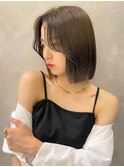 幹国風切りっぱなしボブ 髪質改善 小顔カット A1110