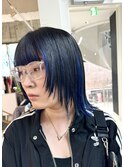 ネイビー×ブラック少なめアクセントのデザインカラーウルフ