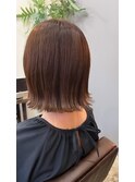 切りっぱなしボブ【黒髪カタログ・暗めカラー・ココアベージュ】