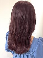 ピンクラベンダーミディアムレイヤー髪質改善トリートメント銀座