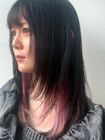 ヘアーサロン ハイプ(HYPE) ブラック×インナーピンクカラー