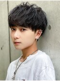 黒髪マッシュナチュラルマッシュメンズヘア韓国ツーブロック