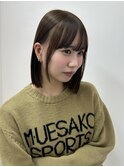 ブラウン／ナチュラルブラウン／パッっとボブ／暗めカラー