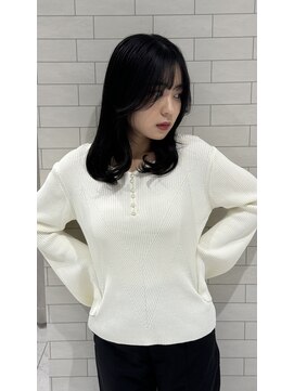 ゆるふわミディアム/ハッシュカット/ベージュ/韓国レイヤー