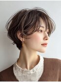 大人ショートレイヤー白髪ぼかし脱白髪染め40代50代60代原宿