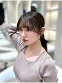 ワンホンレイヤー/ミルクグレージュ/韓国巻き/顔周りカット/銀座