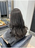 ブリーチありグレー韓国風巻き髪