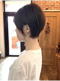 レイヤーボブハイライトカラーミルクティーベージュ