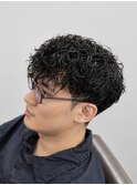 メンズ無造作ウェットパーマ×マッシュ｜韓国風ヘア