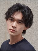 渋谷メンズパーマフェザーパーマシャドウパーマセンターパート
