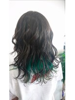 ヘアーフラワー(hair. flower)&nbsp;ネイビーグレー＋ターコイズブルー