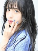 暗髪　ロング　シースルーバング
