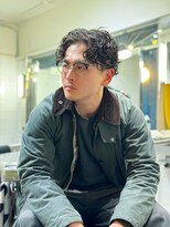 メリケンバーバーショップ フクオカ(MERICAN BARBERSHOP FUK)&nbsp;ハイライトマッシュパーマウルフアッシュブラック