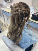 ハーフアップお団子